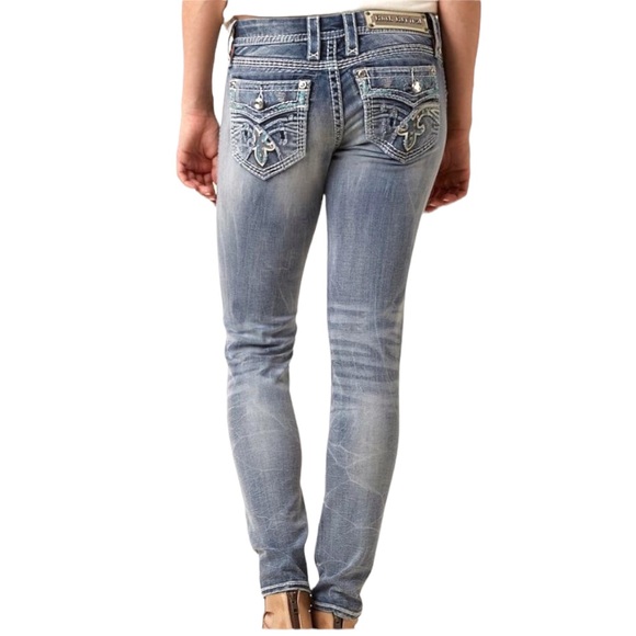 Rock Revival Denim - ROCK REVIVAL Kyla Ma Mid Rise Ankle Skinny Distressed E6005MAS Jeans Size 32